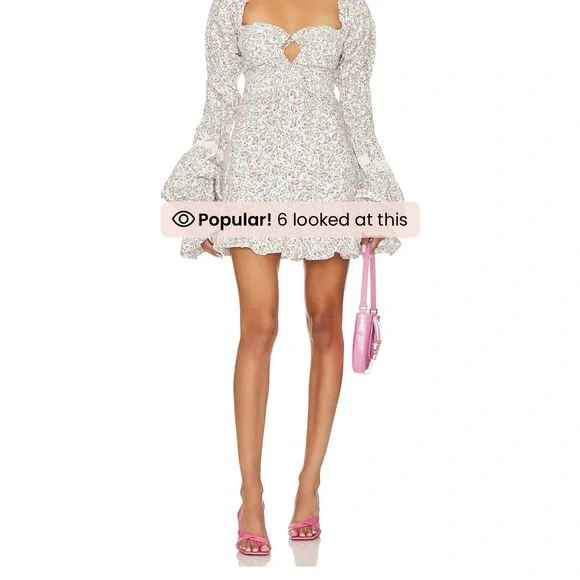 For Love And Lemons | Dresses | For Love And Lemons White Floral Long  Sleeve Dress | Poshmark